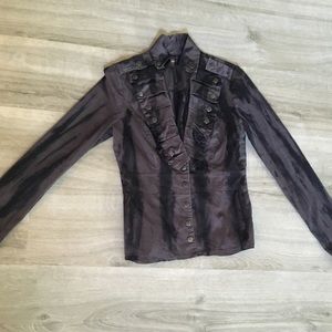 Gray button up jacket